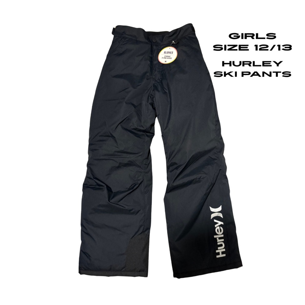 NWT Hurley Kids Size Large 12/13 Black Cold Weather Snow Ski Pants